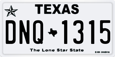 TX license plate DNQ1315