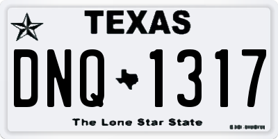 TX license plate DNQ1317