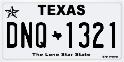 TX license plate DNQ1321