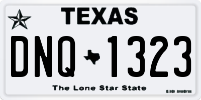 TX license plate DNQ1323