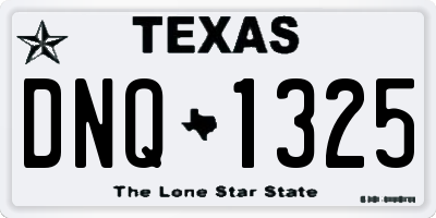 TX license plate DNQ1325