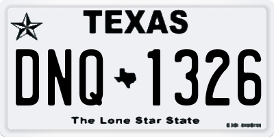 TX license plate DNQ1326