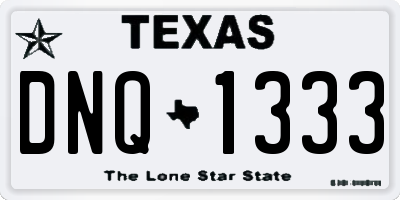 TX license plate DNQ1333