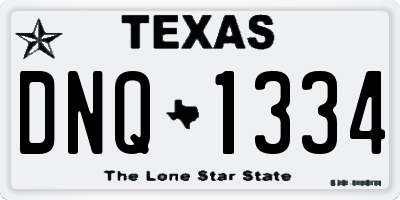 TX license plate DNQ1334