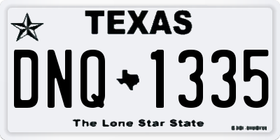 TX license plate DNQ1335