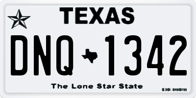 TX license plate DNQ1342