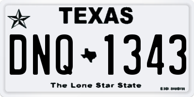 TX license plate DNQ1343