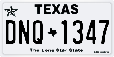 TX license plate DNQ1347