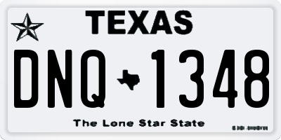 TX license plate DNQ1348