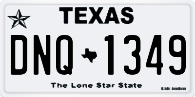 TX license plate DNQ1349