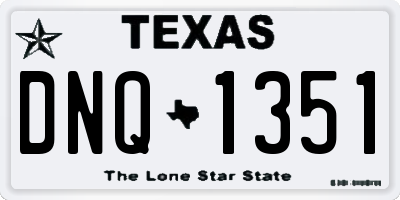 TX license plate DNQ1351