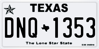 TX license plate DNQ1353