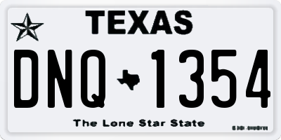 TX license plate DNQ1354