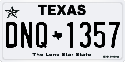 TX license plate DNQ1357