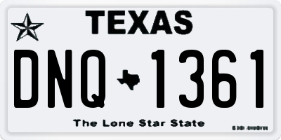 TX license plate DNQ1361