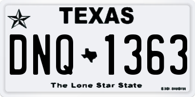 TX license plate DNQ1363