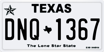 TX license plate DNQ1367