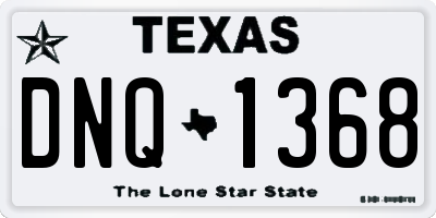 TX license plate DNQ1368