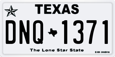 TX license plate DNQ1371