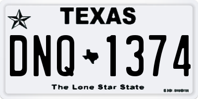 TX license plate DNQ1374