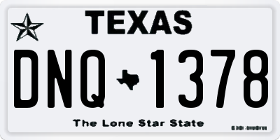 TX license plate DNQ1378