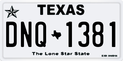 TX license plate DNQ1381