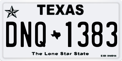 TX license plate DNQ1383
