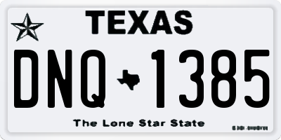 TX license plate DNQ1385