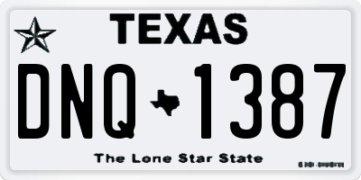 TX license plate DNQ1387