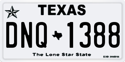 TX license plate DNQ1388