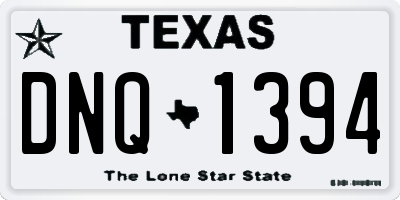 TX license plate DNQ1394