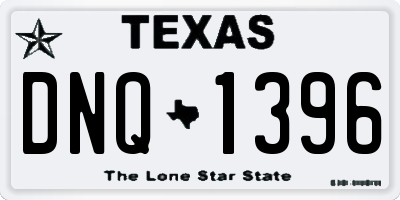 TX license plate DNQ1396