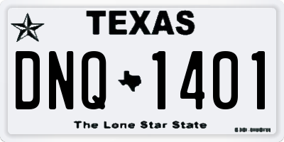 TX license plate DNQ1401