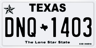 TX license plate DNQ1403