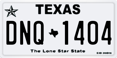 TX license plate DNQ1404