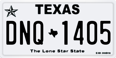 TX license plate DNQ1405