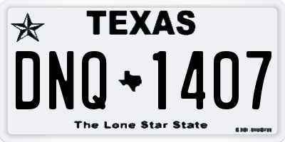 TX license plate DNQ1407