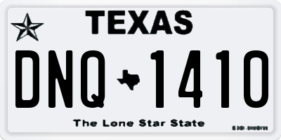 TX license plate DNQ1410