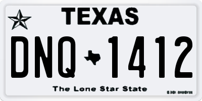 TX license plate DNQ1412