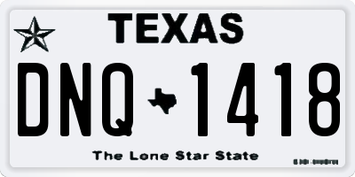 TX license plate DNQ1418