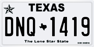 TX license plate DNQ1419