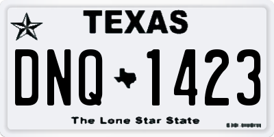 TX license plate DNQ1423