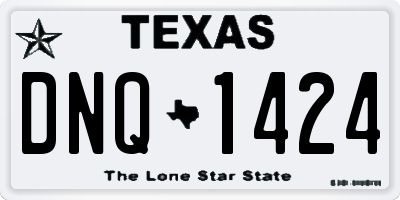 TX license plate DNQ1424