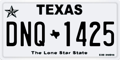 TX license plate DNQ1425