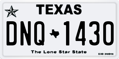 TX license plate DNQ1430