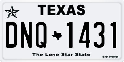 TX license plate DNQ1431