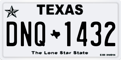 TX license plate DNQ1432