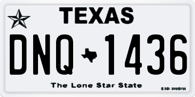 TX license plate DNQ1436
