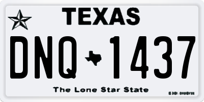 TX license plate DNQ1437