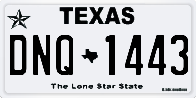 TX license plate DNQ1443